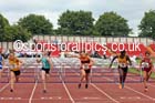 Junior girls 75 metres hurdles, 2015 English Schools Track and Field Champs., Gateshead Stadium. Photo: David T. Hewitson/Sports for All Pics